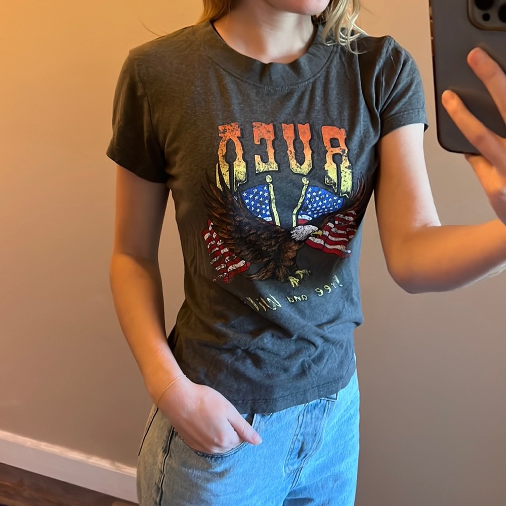 🇺🇸ruca charcoal americana graphic baby tee